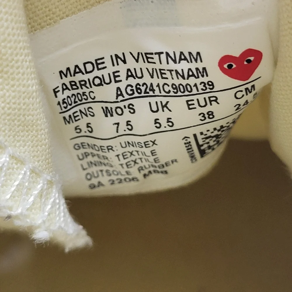 Converse x Comme des Garcons CDG All Star Chuck Hi - Mens 5.5 Womens 7.5 150205c - Picture 9 of 9